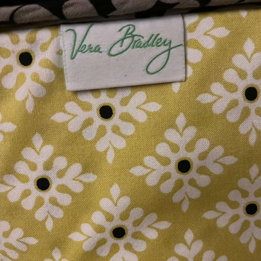 Vintage Pristine Vera Bradley Quilted Tablet Case. Yellow, Black and White